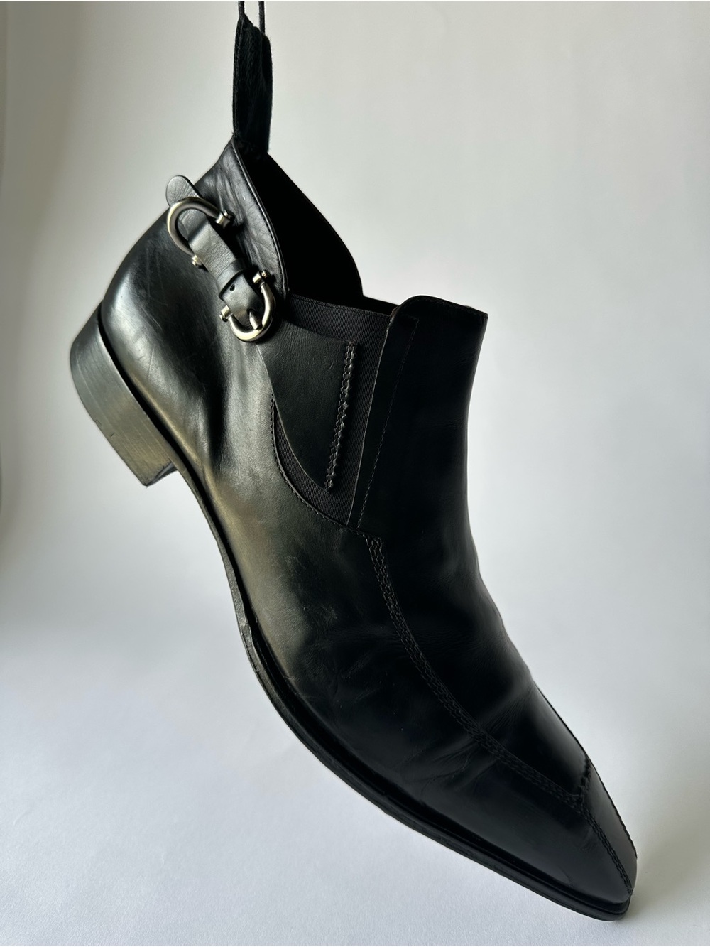 CESARE PACIOTTI Made in Italy Black Leather Buckled Ankle Boots / Shoes Men’s 10